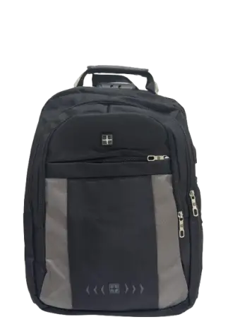 Çantë për Laptop S8502 / B53-87 / 15.6 Inch / Polyester / Soft handle / Lock+USB / E zezë/Hiri
