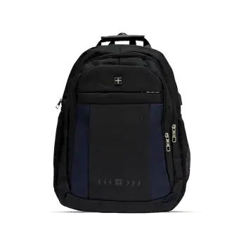 Çantë për Laptop S8502 / B53-87 / 15.6 Inch / Polyester / Waterproof / Soft handle / Lock+USB / E zezë/Kaltër