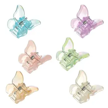 Kapëse flokësh për fëmijë flutura pastel ylbertë 2cm - 6 copë.