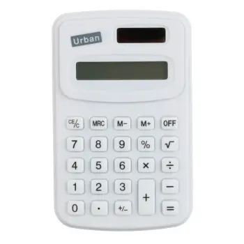 Makinë llogaritëse solar Urban i bardhe 8 shifror 6.5x9.5x1cm