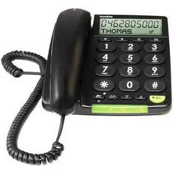 Telefon fiks Doro PhoneEasy 312cs, ekran i madh, 30 kontakte, ID thirrësit, i zi