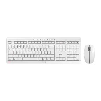 Combo (Tastierë & Maus) CHERRY STREAM RECHARGE Wireless Desktop Set CH-Layout – Bardhë