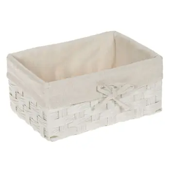 Shportë organizimi metalike e bardhë e endur me copë 24x16x11cm