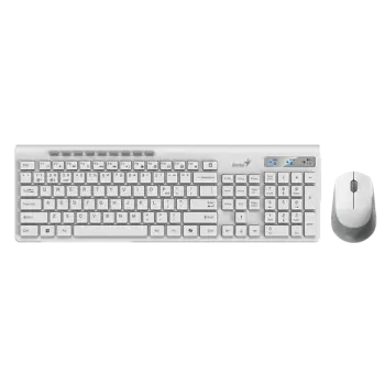 Combo (Tastierë & Maus) Genius SlimStar 8230 / Wireless BT / Dual Mode (Bluetooth 5.3 + 2.4 GHz) – Bardhë