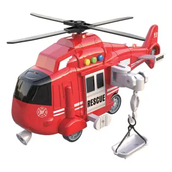 Loder helikopter shpetimi i kuq me tinguj dhe drita
