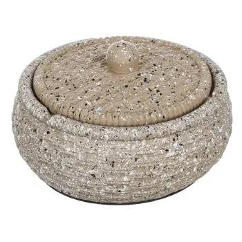 Tavëll e rrumbullakët me kapak, me dizajn rëre Ø11x5cm