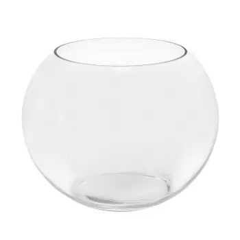 Vazo dekoruese e rrumbullaket transaprente 15x11.5cm