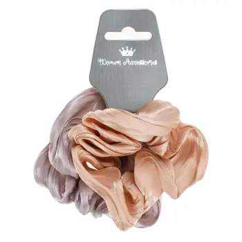 Scrunchy sateni gold dhe gri 2cp