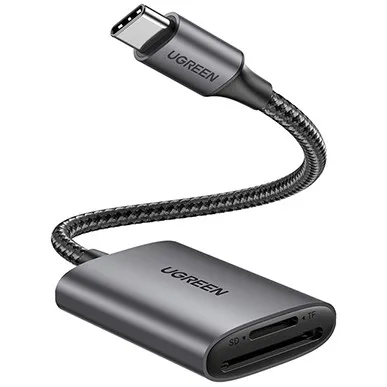 Kabllo USB UGREEN USB-C to SD/TF Memory Card Reader Alu Case – Zezë - 1