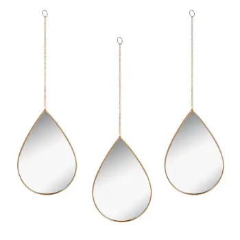 Set 3 cp pasqyra forme loti me zinxhir gold 28x19 cm