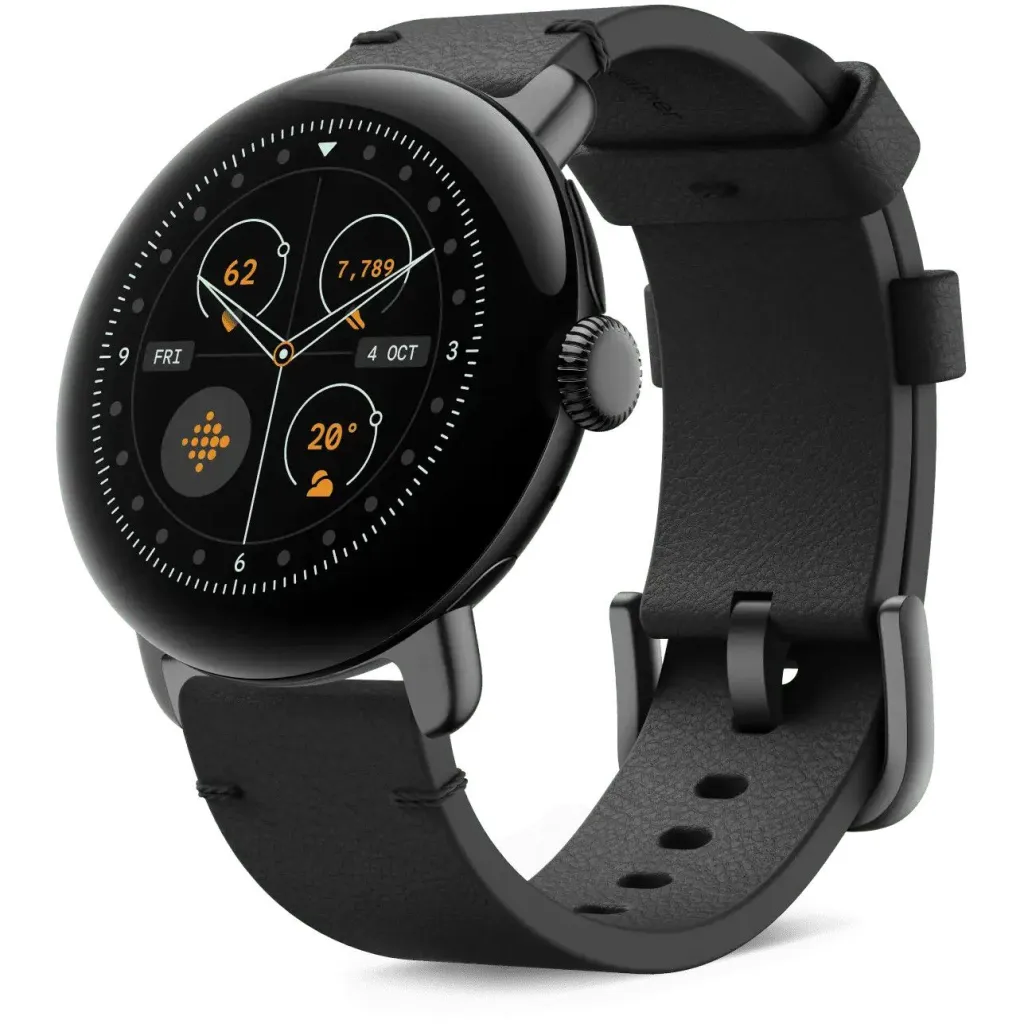 Rrip për orë Google Pixel Watch 3 – 45mm Classic Leather Band S – Zezë - 1