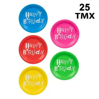 Pjata happy birthday me ngjyra 25 cp 18cm