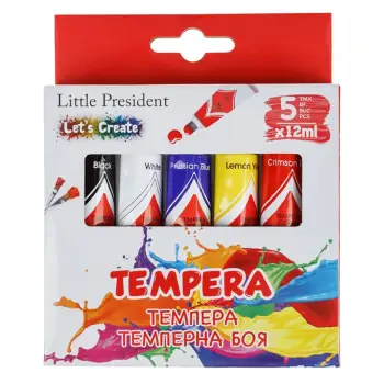 Tempera boje 5 ngjyra 12ml