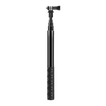 Selfie stick metalik, Puluz PU815, teleskopik 28-111 cm 5-pozicione, vidë 1/4" dhe bazë 1/4", për Insta360/GoPro/DJI, e zezë
