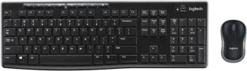 Set Logitech MK270 / Tastierë dhe Maus / 8 Multimedia Keys / 10-Key Number pad / Optical Sensor / 3 buttons / Wireless / German / I zi