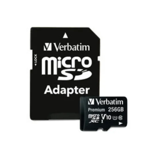 Kartë Memorie SD Verbatim Micro SDXC / 256GB / Class 10 / Me adapter - 1