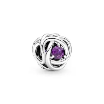 Sterling silver charm with sweet grape purple crystal