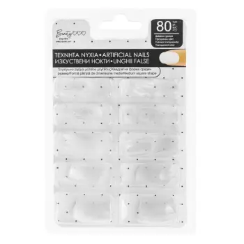 Set 80 thonj në formë ovale me ngjitje transparente