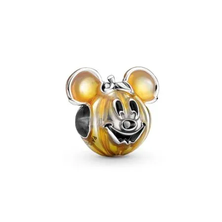 Disney Mickey Pumpkin sterling silver charm with transparent orange enamel - 1