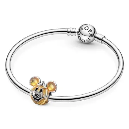 Disney Mickey Pumpkin sterling silver charm with transparent orange enamel - 2