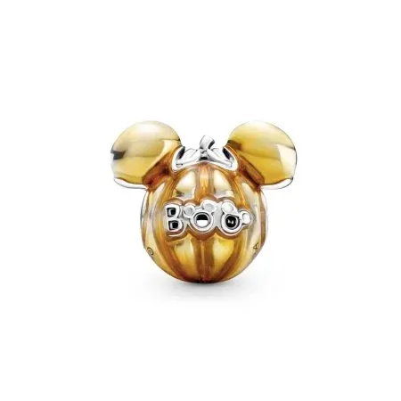 Disney Mickey Pumpkin sterling silver charm with transparent orange enamel - 3