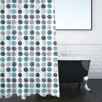 Perde per banjon me topa blu gri 180x180 cm