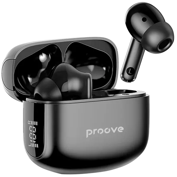 Dëgjuse wireless Proove Tempo TWS, ANC, me aplikacion, të zeza - 1