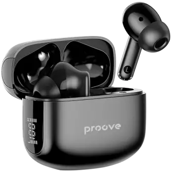 Dëgjuse wireless Proove Tempo TWS, ANC, me aplikacion, të zeza