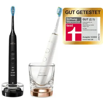 Furçë Dhëmbësh Elektrike Philips DiamondClean 9000 / 2-Pack – Zezë/Bardhë