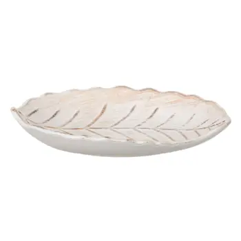 Pjate ne forme gjethe druri bezhe 24.5 x 18 x 4 cm