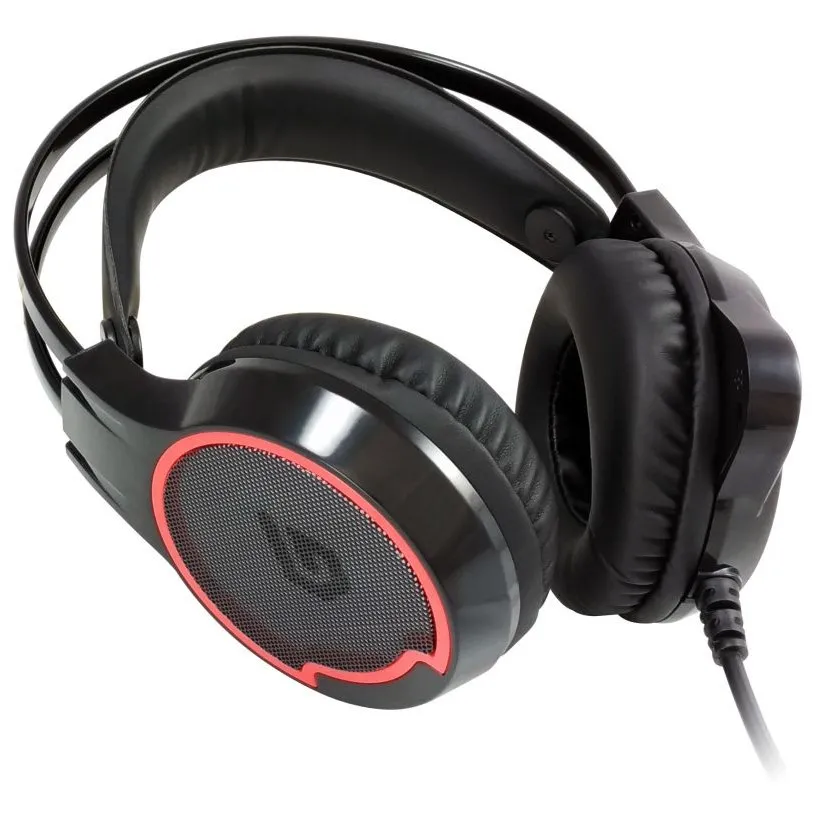Kufje gaming Conceptronic ATHAN01B 7.1 USB, të zeza/kuqe - 1