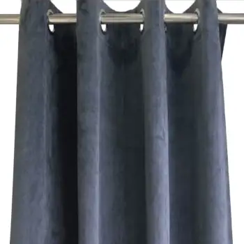 Perde dekorative me unaza gri velvet 140x260cm