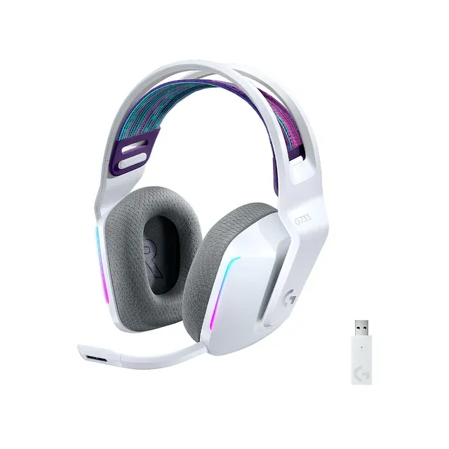 Kufje Gaming Logitech G733 Lightspeed Headset – Bardhë - 1