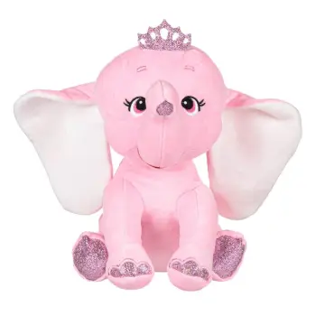 Elefant lodër pelushi kurorë me shkëlqim rozë 32cm