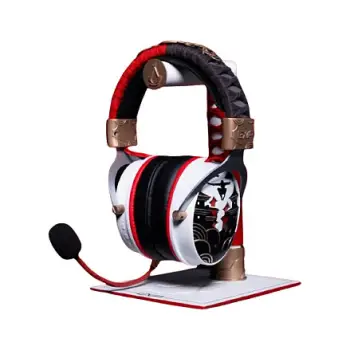 Kufje Gaming me Kabllo LEXIP X Ubisoft Assassin’s Creed Shadows Mentor Box PS5 + Stand – Zezë/Kuqe/Bardhë/Ari