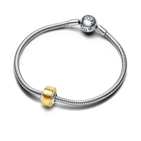 Sterling silver charm with transparent Murano glass and 24k gold foil - 2