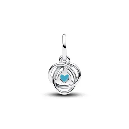 Sterling silver dangle with capri blue crystal and clear cubic zirconia - 3