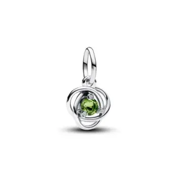 Sterling silver dangle with spring green crystal and clear cubic zirconia