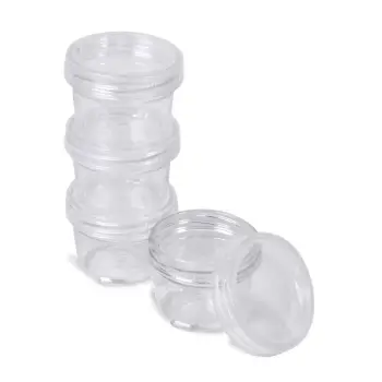 Kuti organizimi plastike transparente të rrumbullakëta Ø5.5x4cm - 4 copë
