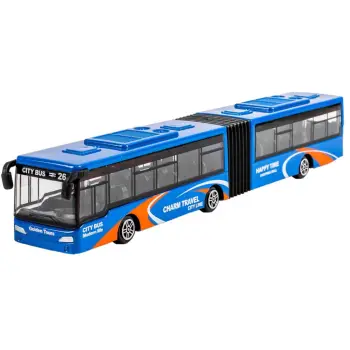 Autobus i dyfishtë blu - i verdhë miniaturë 1:48