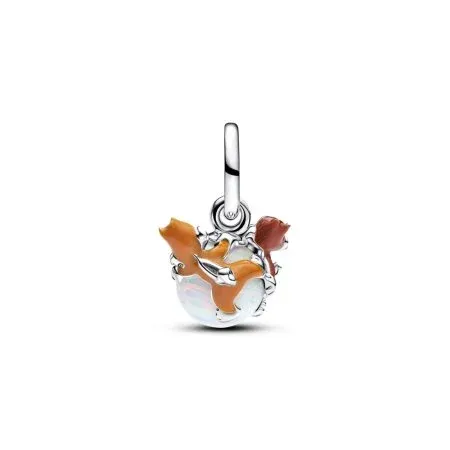 Disney Chip and Dale sterling silver dangle with white lab-created opal and brown enamel - 3