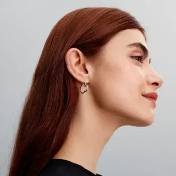 Disney Mickey silhouette sterling silver hoop earrings