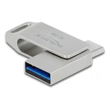 USB Flash Drive STICK DELOCK USB 3.2 Gen 1 USB-C + Typ-A 32GB – Silver