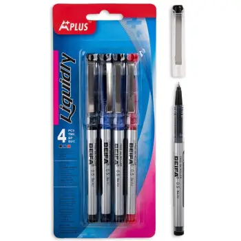 Stilolaps Gri "A-Plus" Me Boje Të Lëngshme Blu, I Zi, I Kuq 4 Copë