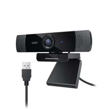 Webcam AUKEY PC-LM1 / 2MP / 1920×768 / Built-in microphone / USB / Me kabëll 1.8m / E zezë