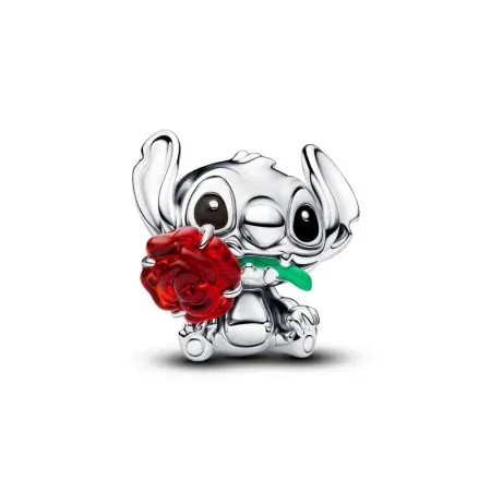 Varëse Disney Stitch me trëndafil prej xhami Murano - 1