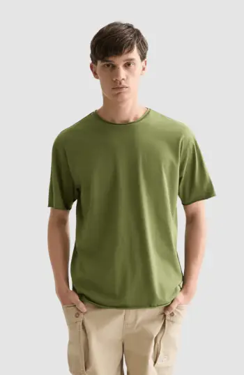 Seasonal core rawedged relaxedfit garmentdyed T-shirt