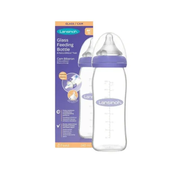 Shishe Qelqi Lansinoh për Foshnjat – 240 ml - 1