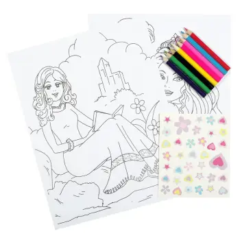 Set "Unë Shoh &amp; Pikturoj" Princesha Stickers &amp; Lapsa Me Ngjyra 20.5x26.5 Cm 10 Fl