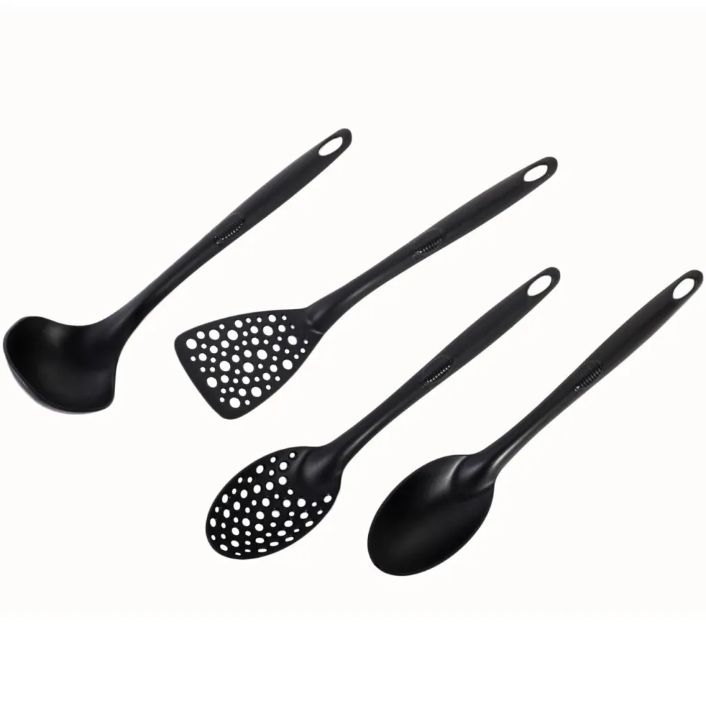 Set enësh gatimi plastike të zezë - 4 copë - 1
